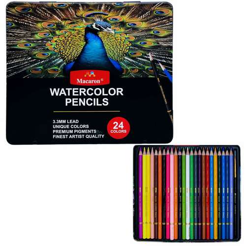 Gift To Love | Macaron Water Color Pencils Lead 3.3mm 24 Pcs | Code : 1990-186