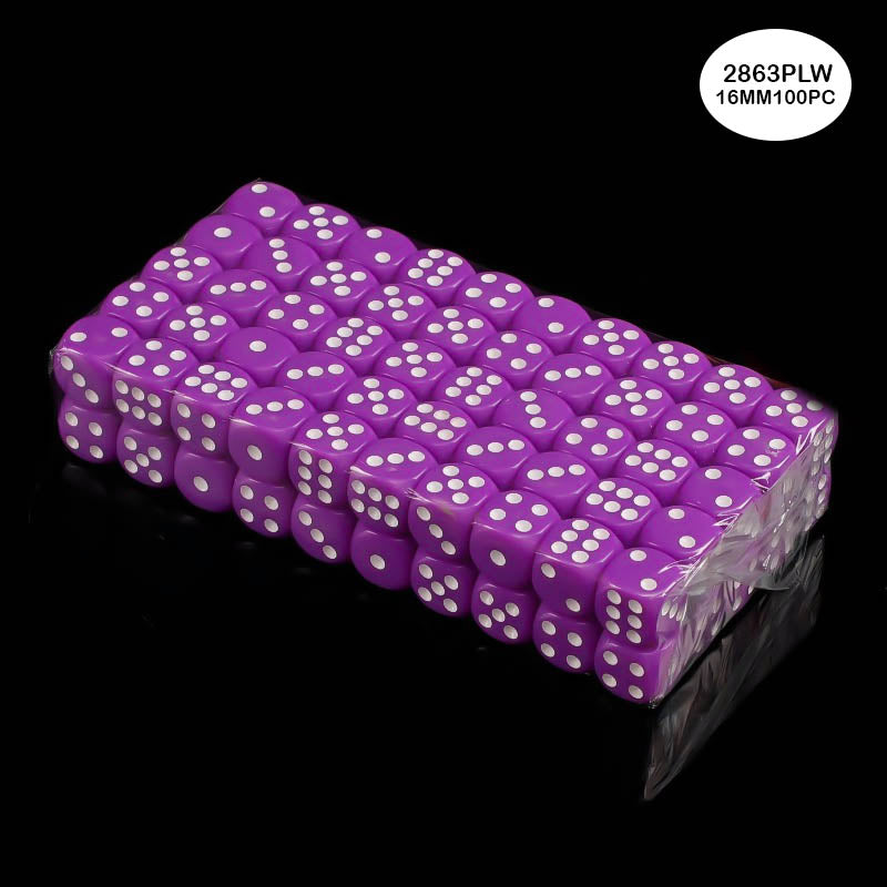 Gift To Love | Dice | Color : Purple And White | Size : 16 Mm | Pcs : 100 Pcs | Code : 2863PLW