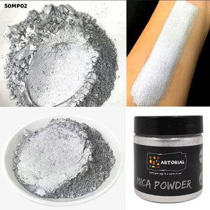 Gift To Love | Mica Pearl Powder | Color : Silver | Pcs : 50 Gm | Code : 50MP02