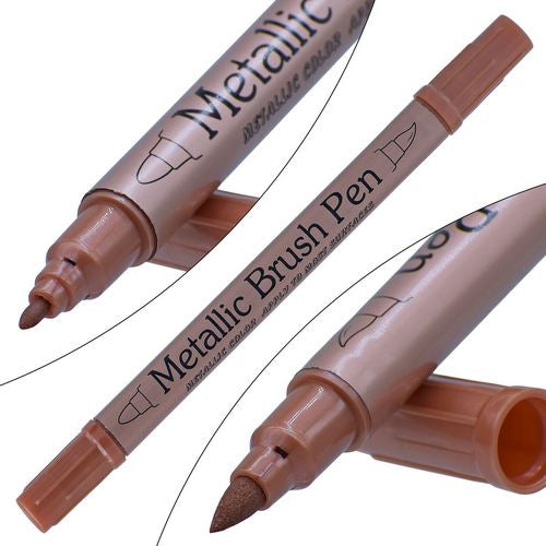 Gift To Love | Brush Metallic Pen Twin Tip Orange | Code : 562S-OE