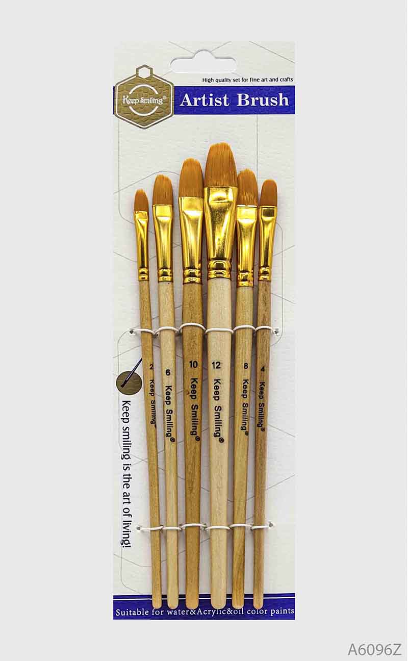 Gift To Love | Paint Brush | Color : Wood Finish | Pcs : 6 Pcs | Code : A6096Z