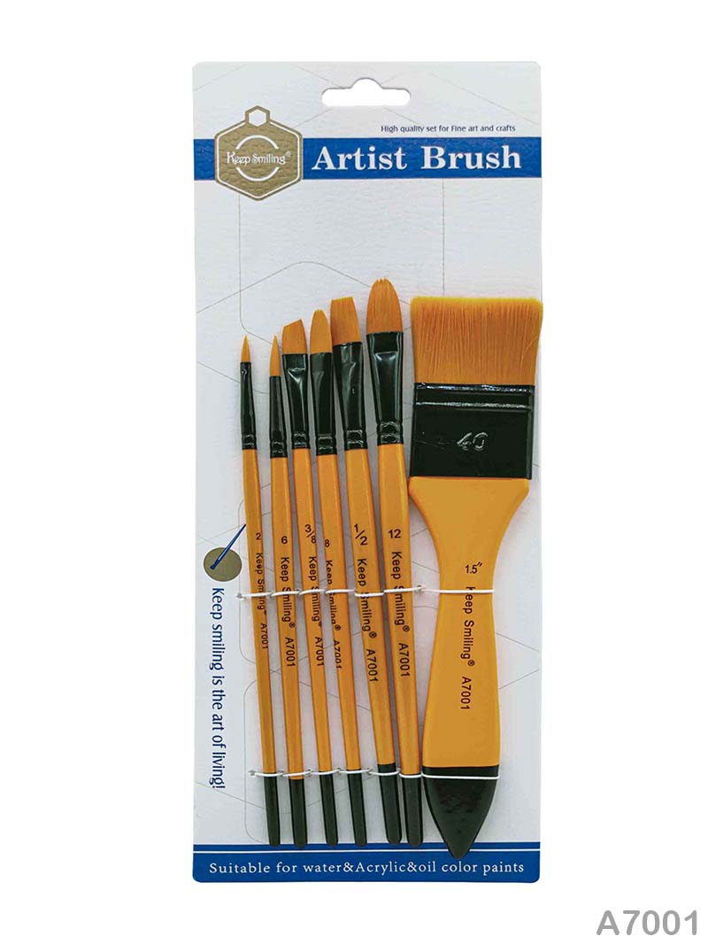 Gift To Love | Paint Brush Orange Handle | Pcs : 7 Pcs | Code : A7001