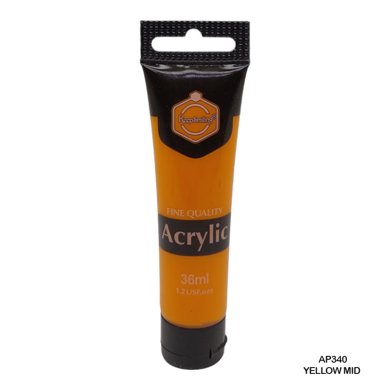 Gift To Love | Acrylic Paint Tube | Color : Yellow Mid | Size : 36 Ml | Code : AP340