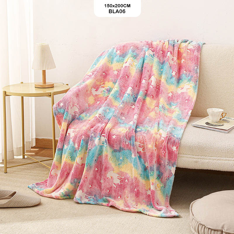 Gift To Love | Super Soft Night Glow In The Dark Blanket | Size : 150 Cm X 200 Cm | Code : BLA06