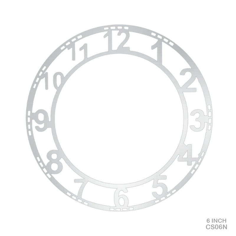 Gift To Love | Clock Acrylic Number | Color : Silver | Size : 6 Inch | Code : CS06N