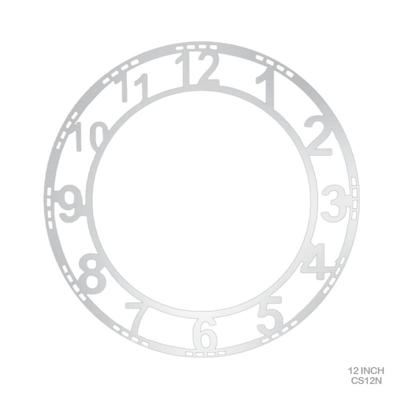 Gift To Love | Clock Acrylic Number | Color : Silver | Size : 12 Inch | Code : CS12N