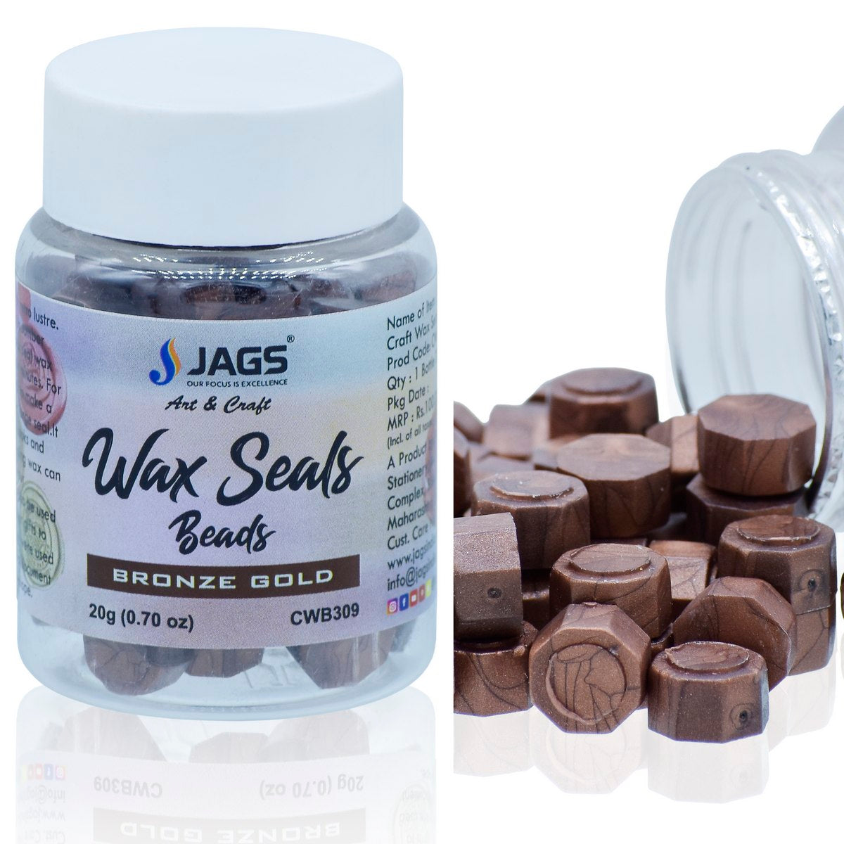 Gift To Love | Craft Wax Seal Beads | Color : Bronze Gold | Size : 20 Gsm | Code : CWB309