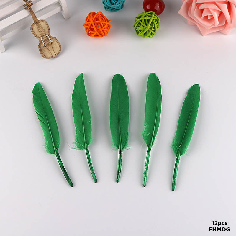 Gift To Love | Feather Hard Small | Color : Dark Green | Pcs : 12 Pcs | Code : FHMDG