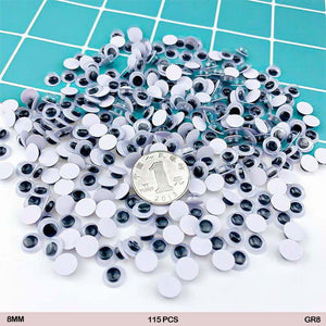 Gift To Love | Googly Eye Round | Size : 8 Mm | Pcs : 115 Pcs | Code : GR8