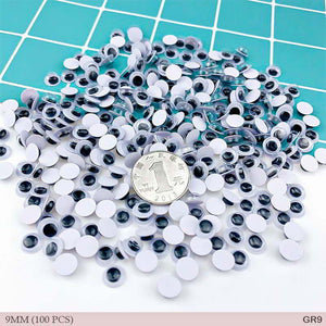 Gift To Love | Googly Eye Round | Size : 9 Mm | Pcs : 100 Pcs | Code : GR9