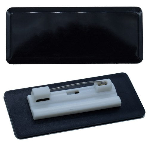 Gift To Love | Jags Aluminium Batch Whith Safety Pin 60X25MM Black | Code : JABW03