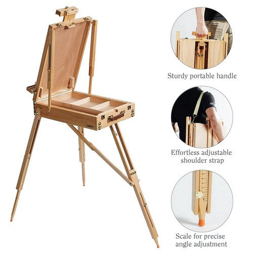 Gift To Love | Artists Wooden Suitcase Easel with Drawers | Code : JB993-A