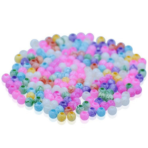 Gift To Love | Jags Beads Crackle Multicolor 20GMS 6MM | Code : JBCP6MM