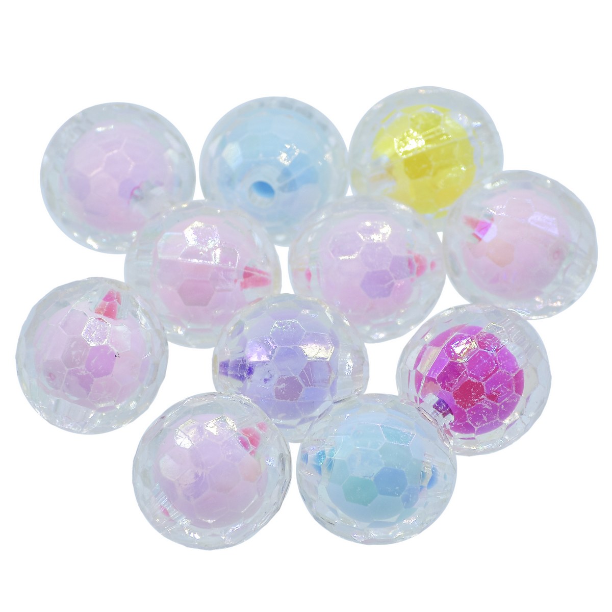 Gift To Love | Beads Diamond Cut | Color : Multicolour | Size : 16 Mm | Pcs : 25 Gsm | Code : JBRH16MM