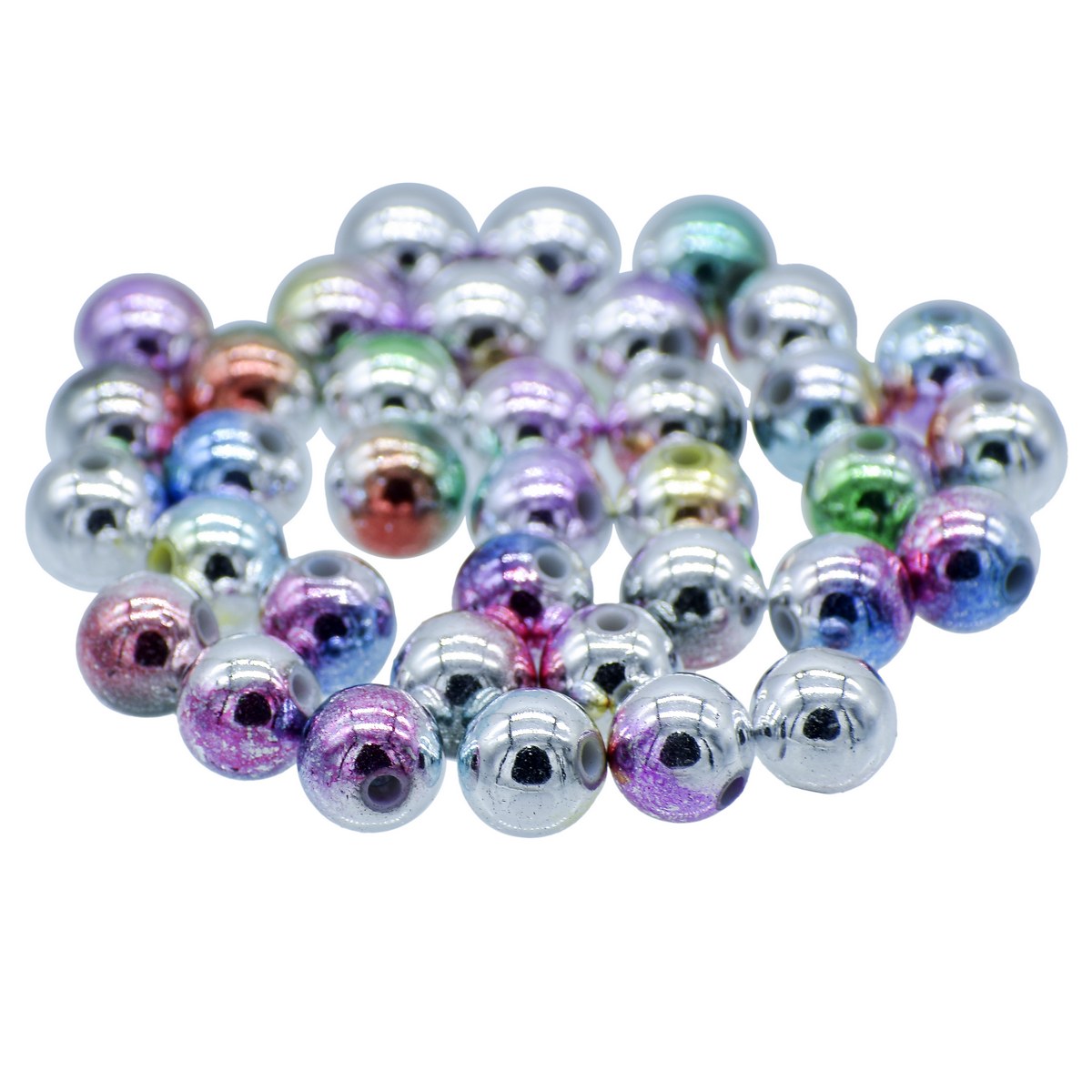 Gift To Love | Craft Beads Rainbow | Color : Multicolour | Size : 10 Mm | Pcs : 20 Gsm | Code : JBSRN10MM