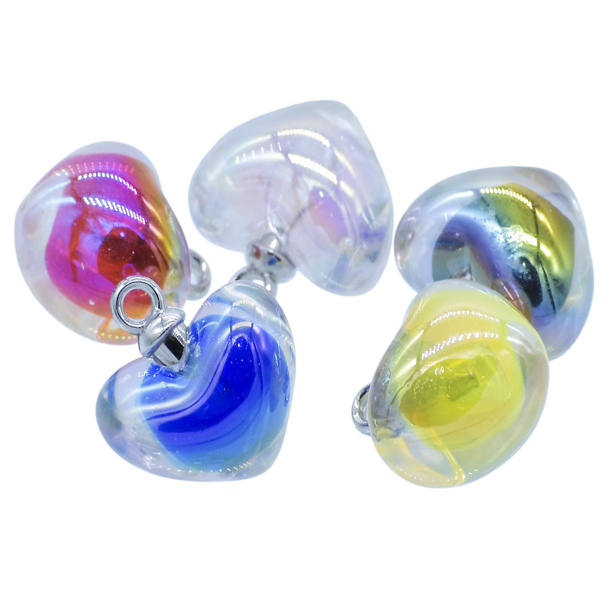Gift To Love | Jewellery Pendant Crystal Rainbow Heart | Color : Rainbow | Pcs : 5 Pcs | Code : JDPC25