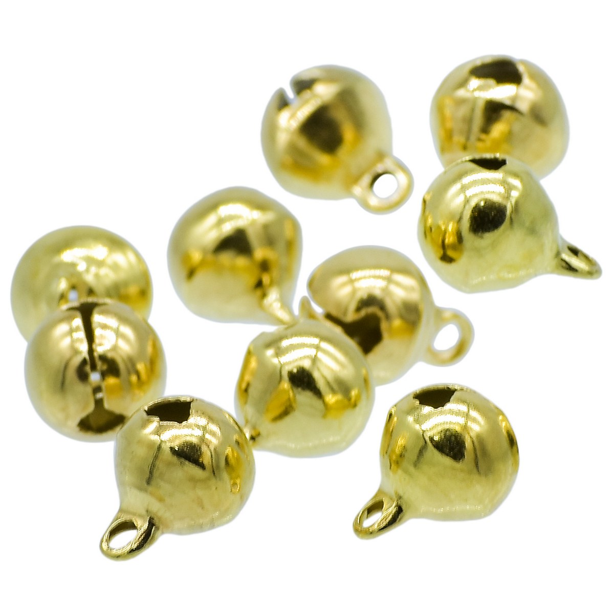 Gift To Love | Mini Metal Bells | Color : Golden | Size : 8 Mm | Pcs : 10 Pcs | Code : JMMB23