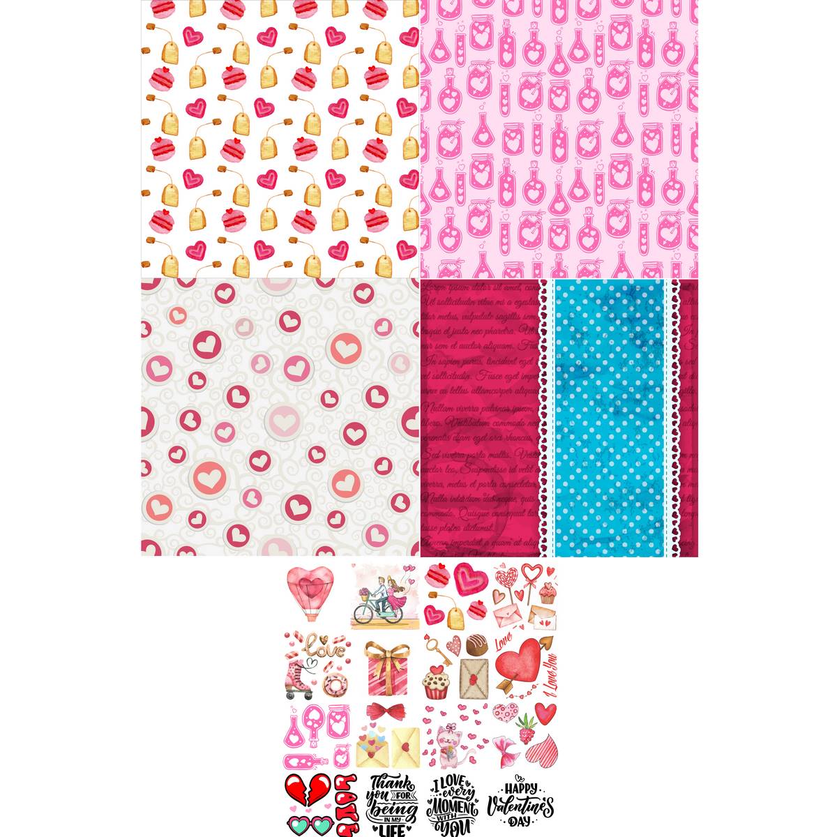 Gift To Love | Paper Love Forever | Size : 12X12 | Pcs : 36 Sheets | Code : JPLF12X36