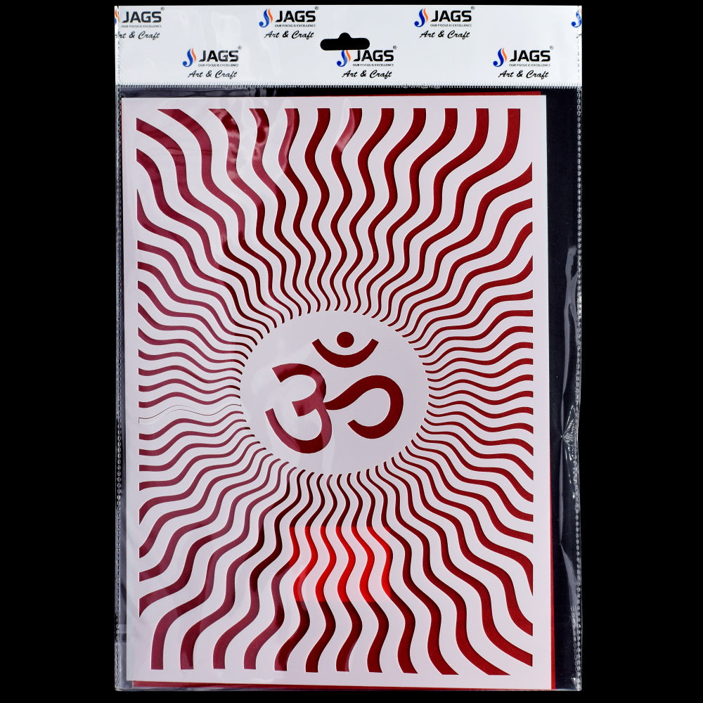 गिफ्ट टू लव | ओम स्टेंसिल | आकार: A4 | पीस: 3 पीस | कोड: JSPA431