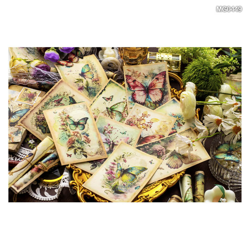 Gift To Love | Retro Butterfly Paper Sheets | Size : 95 X 140 Mm | Pcs : 30 Pcs | Code : MG0449