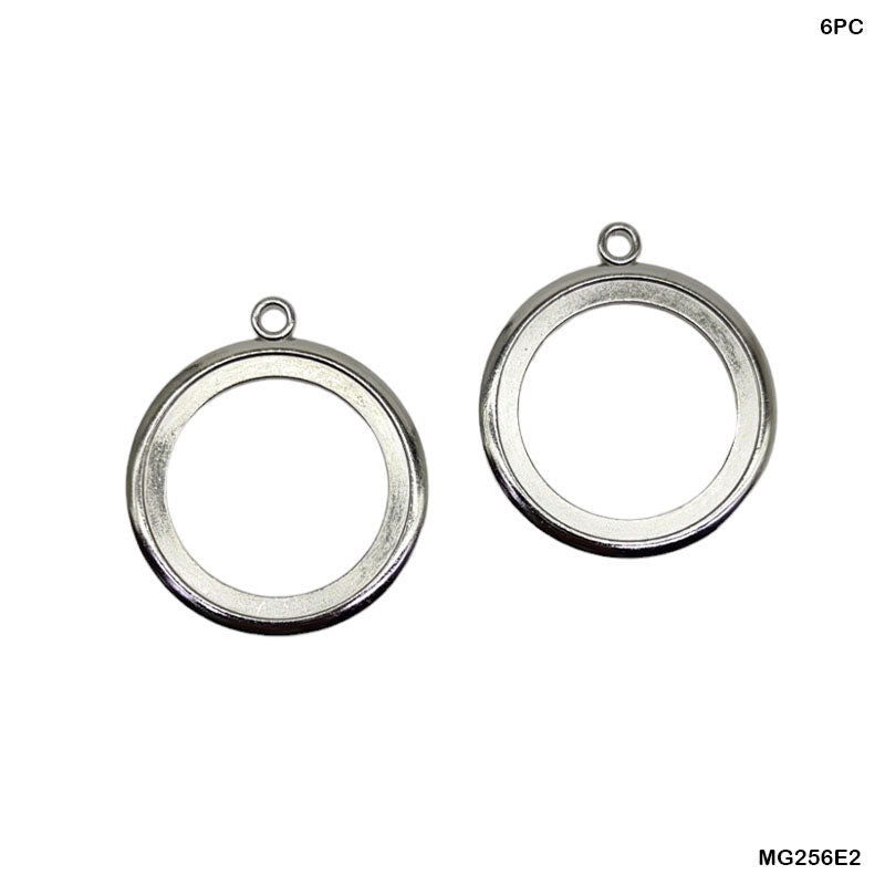 Gift To Love | Round Shape Metal | Color : Silver | Pcs : 6 Pcs | Code : MG256E2