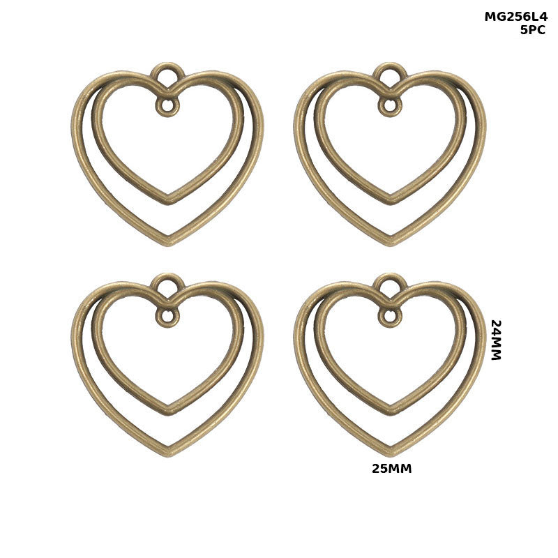 Gift To Love | Bezels Heart Shape | Color : Copper | Pcs : 5 Pcs | Code : MG256L4