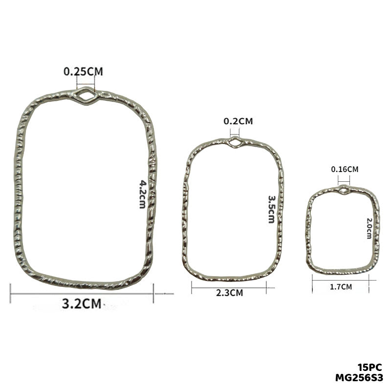 Gift To Love | Bezels | Color : Silver | Pcs : 15 Pc | Code : MG256S3