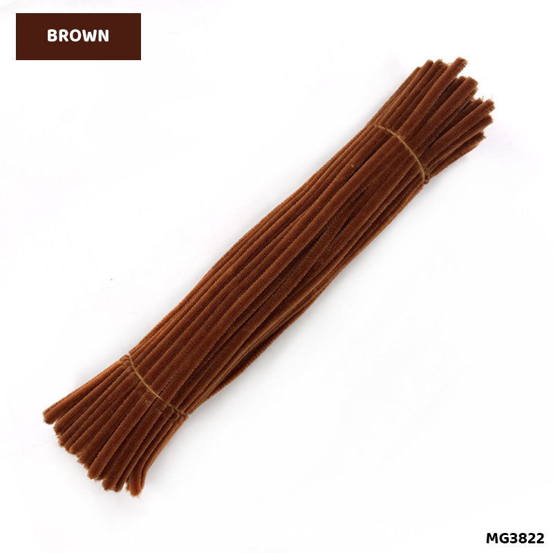 Gift To Love | Craft Pipe Cleaner | Color : Brown | Size : 7 Mm X 30 Cm | Pcs : 100 Pcs | Code : MG3822