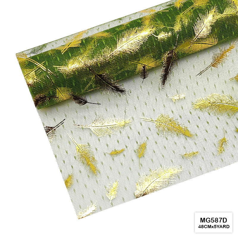 Gift To Love | Gold Feather Net Roll | Size : 48 Cm X 5 Yard | Code : MG587D