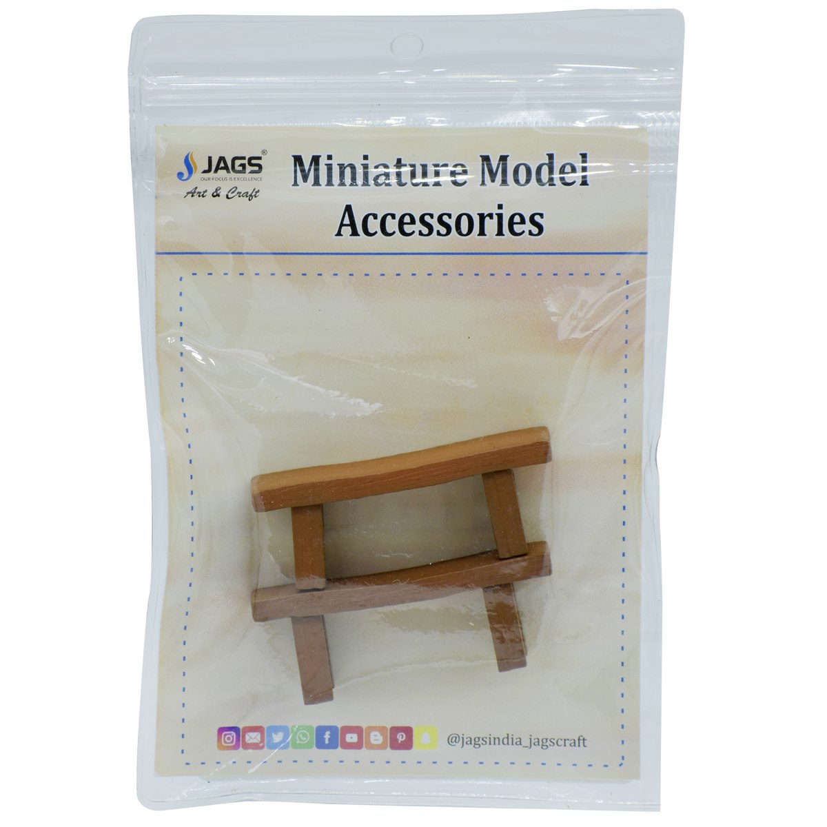 Gift To Love | Miniature Model Bench | Color : Brown | Pcs : 2 Pcs | Code : MMA24