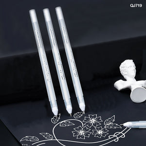Gift To Love | Highlights Pen | Color : White | Size : 0.8 Mm | Pcs : 3 Pcs | Code : QJ719