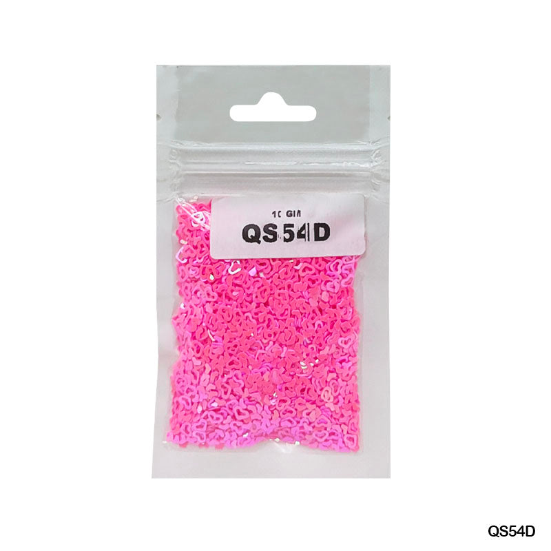 Gift To Love | Heart H Sequins | Color : Pink | Size : 4 Mm | Pcs : 10 Gm | Code : QS54D