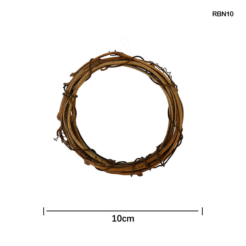 Gift To Love | Ring Wreath Rattan Wicker Diy | Color : Natural Brown | Size : 10 Cm | Code : RBN10