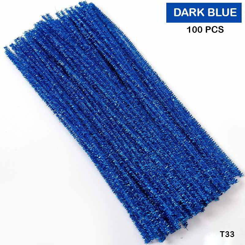Gift To Love | Craft Pipe Cleaner | Color : Dark Blue | Size : 7 Mm X 30 Cm | Pcs : 100 Pcs | Code : T33