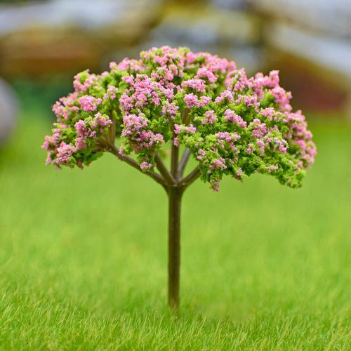 Gift To Love | Artificial Miniature Tree 1 Pcs Green & Pink | Code : TL-75GPK