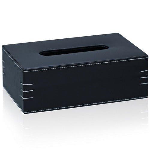 Gift To Love | Tissue Paper Holder PU Leather Black With Stitching | Code : TPHP00