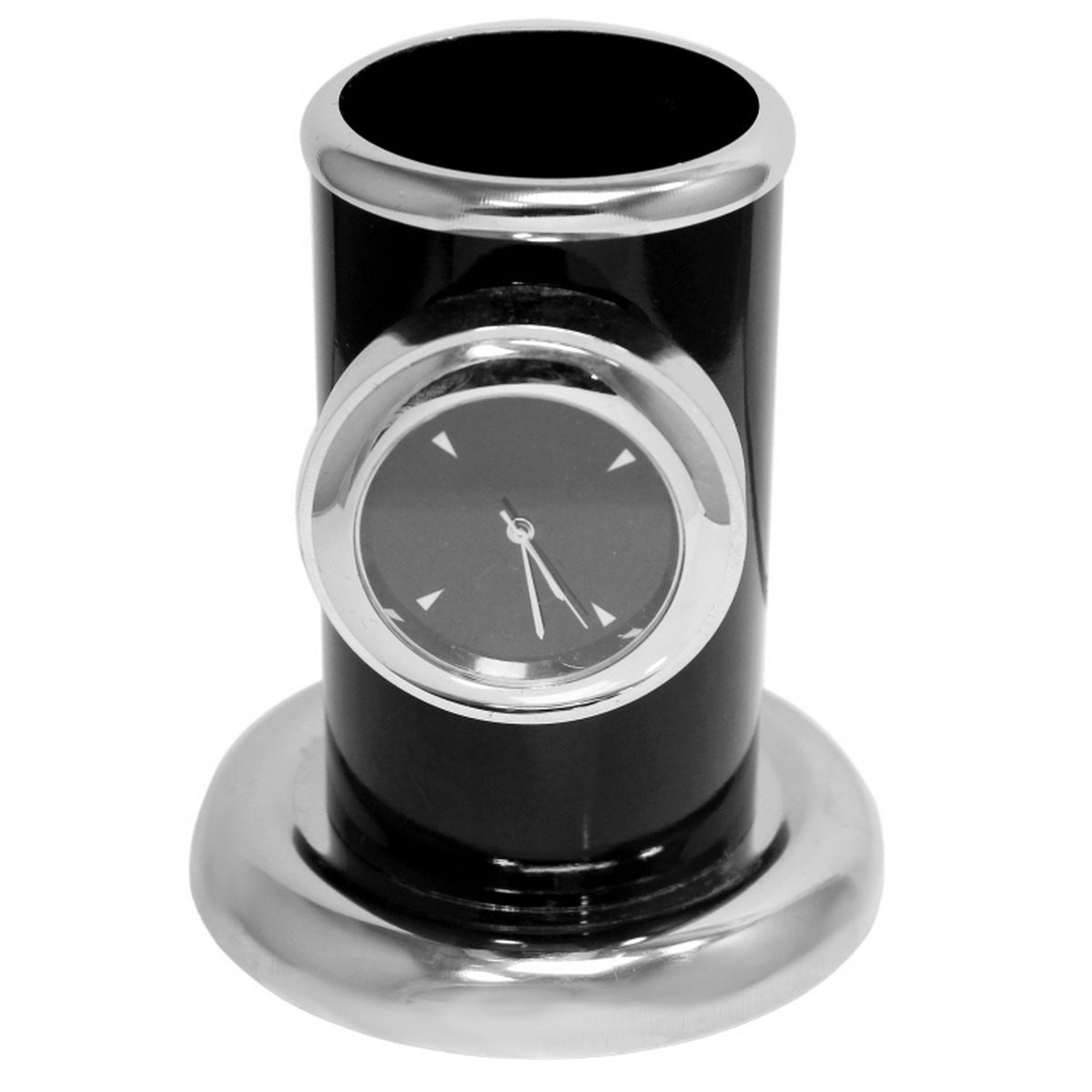 Gift To Love | Table Pen Stand With Watch | Color : Black | Code : TT498BK