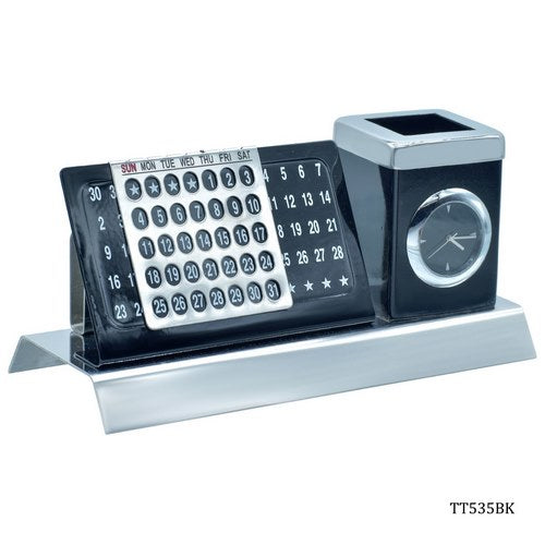 Gift To Love | Table Top Calender Pen Stand Black | Code : TT535BK