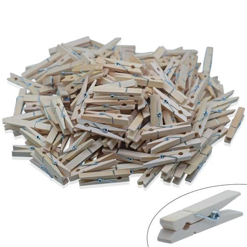 Gift To Love | Wooden Clip Natural 200Pcs Big 6CM | Code : WCN104