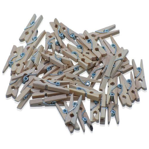 Gift To Love | Wooden Clip Natural 50Pcs Mini Small 2.5CM | Code : WCSP-01