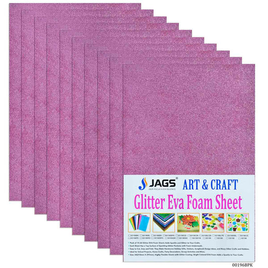 Gift To Love | A4 Glitter Foam Sheet Without Sticker | Color : Baby Pink | Code : 00196BPK