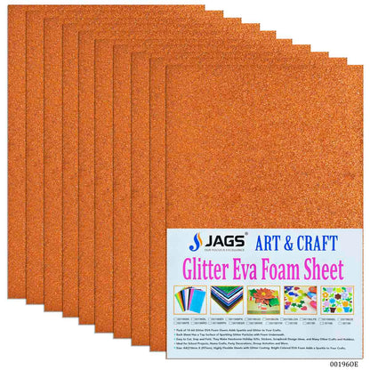 Gift To Love | A4 Glitter Foam Sheet Without Sticker | Color : Orange | Code : 00196OE