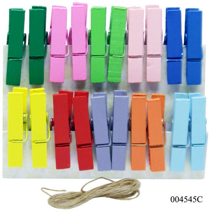 Gift To Love | Wooden Clip | Color : Colour | Size : Medium | Pcs : 20 Pcs | Code : 004545C