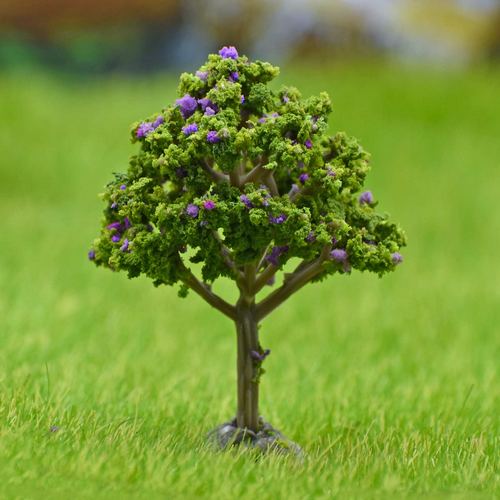 Gift To Love | Artificial Miniature Tree Green & Purple 1 Pc | Code : 018-60GP