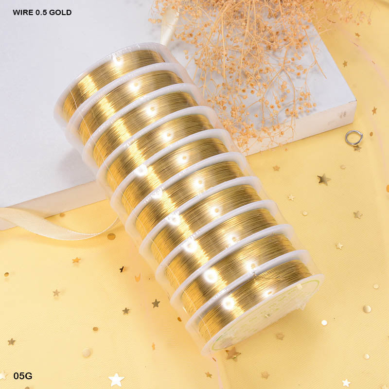 Gift To Love | Wire | Color : Gold | Size : 0.5 | Pcs : 10 Roll | Code : 05G