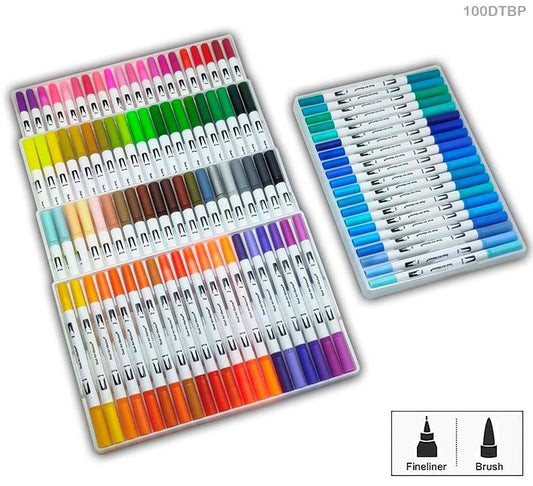 Gift To Love | Dual Tip Brush Pen | Pcs : 100 Pcs | Code : 100DTBP
