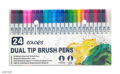 Gift To Love | Dual Tip Brush Pen | Pcs : 24 Pcs | Code : 24DTBP