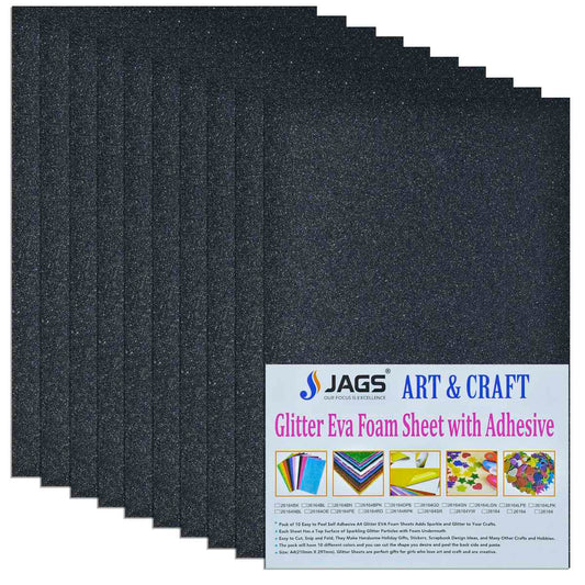 Gift To Love | A4 Glitter Foam Sheet With Sticker | Color : Black | Code : 26164BK