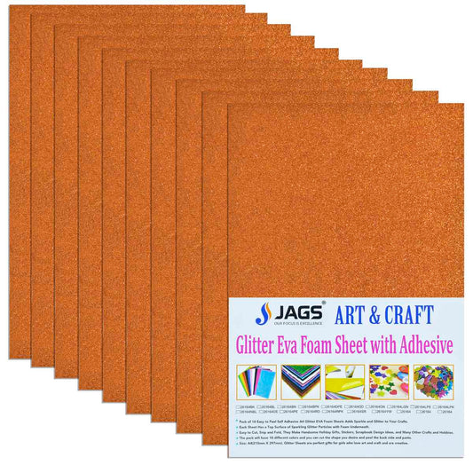 Gift To Love | A4 Glitter Foam Sheet With Sticker | Color : Orange | Code : 26164OE