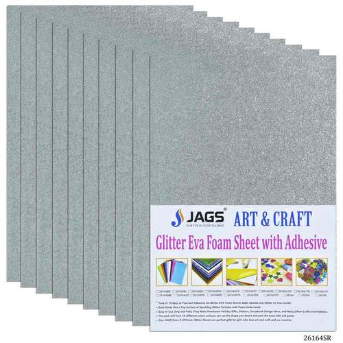 Gift To Love | A4 Glitter Foam Sheet With Sticker Silver | Code : 26164SR